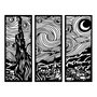 Wallity Escultura de pared Vangogh en Negro